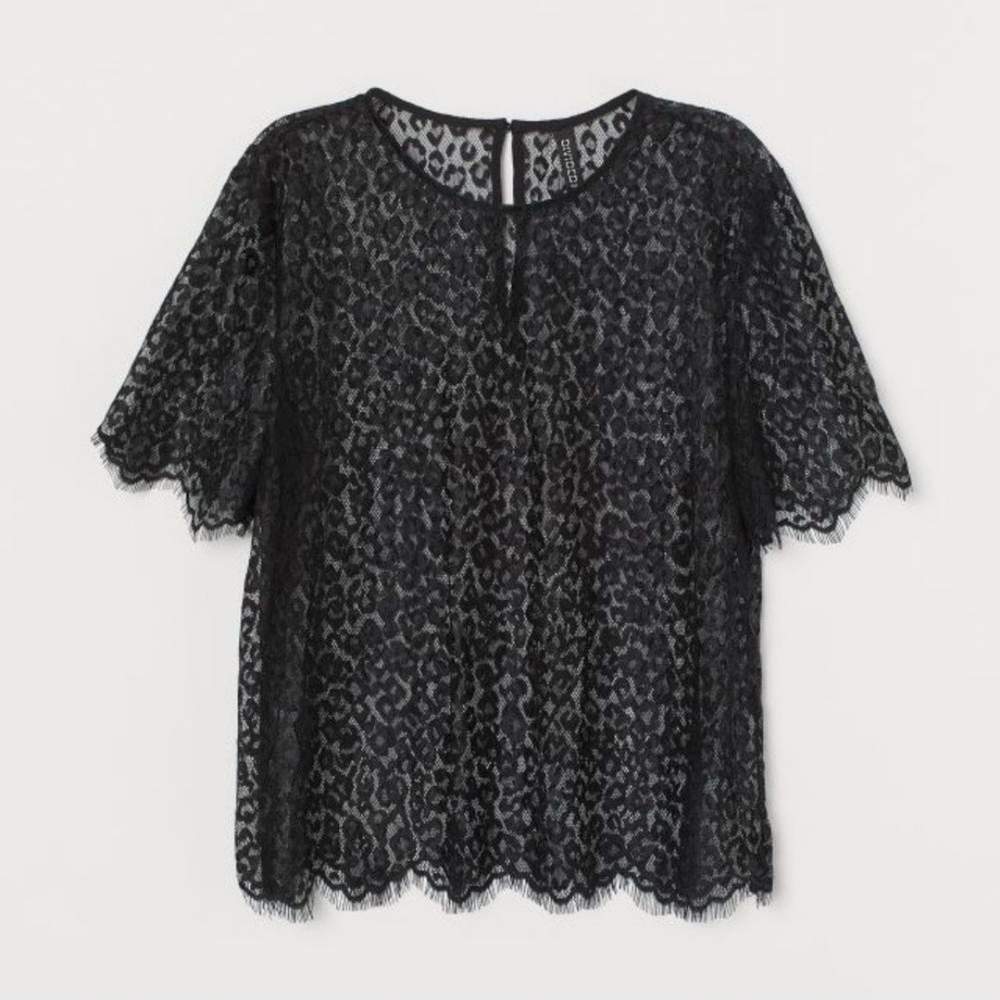 H&M Leopard Design Mesh Crop Top